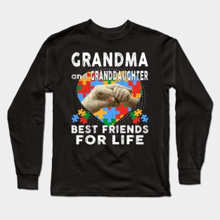 Grandma And Granddaughter Best Friends For Life Autism Long Sleeve T-Shirt